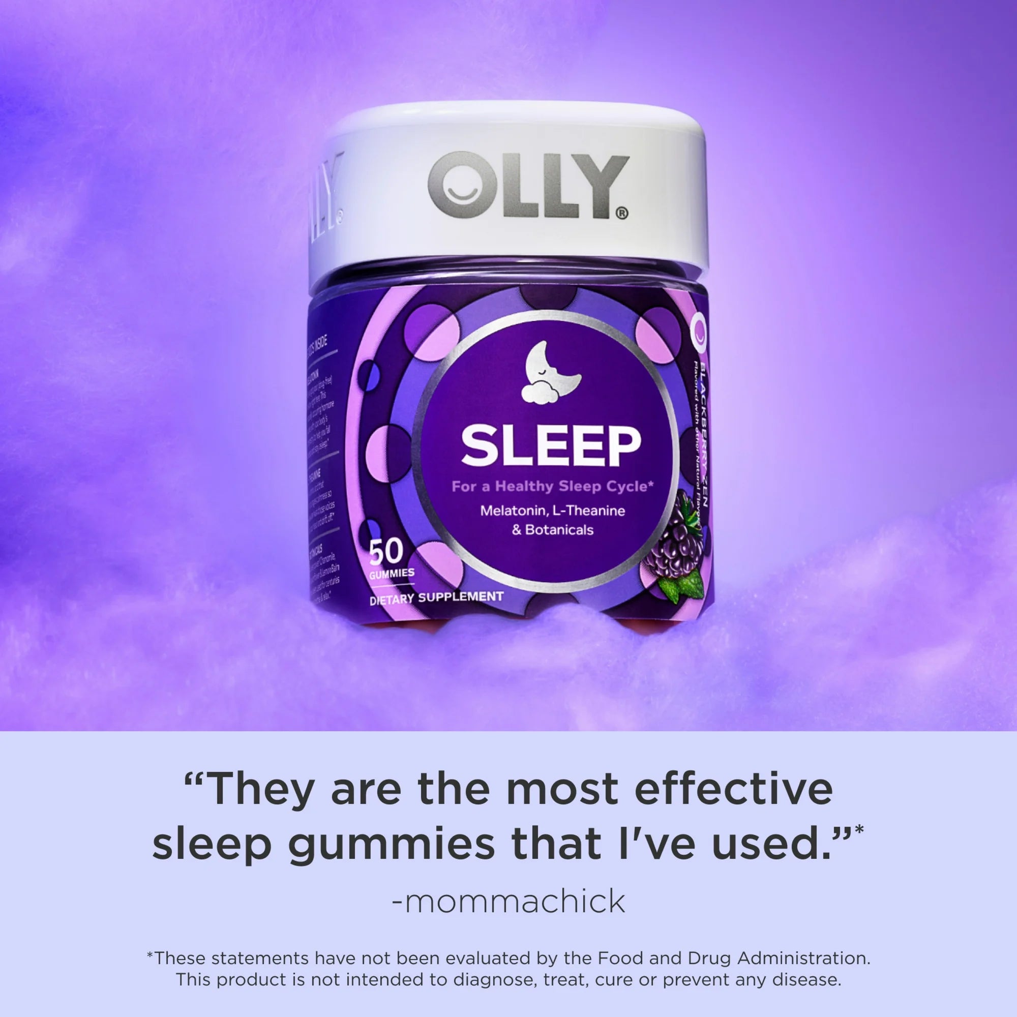 OLLY - Sleep Gummy Supplement, 3mg Melatonin 50 pcs
