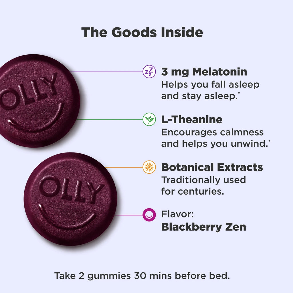 OLLY - Sleep Gummy Supplement, 3mg Melatonin 50 pcs